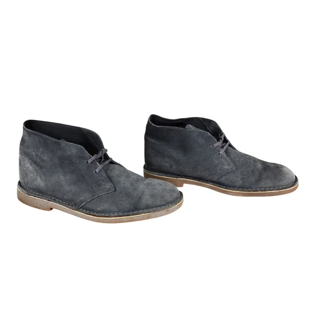 Clarks Chukka Boot sz 12M Men Desert Bushacre Suede Leather Gray Ankle NO INSOLE